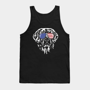 Golden Retriever American Flag sunglasses patriotic dog Tank Top